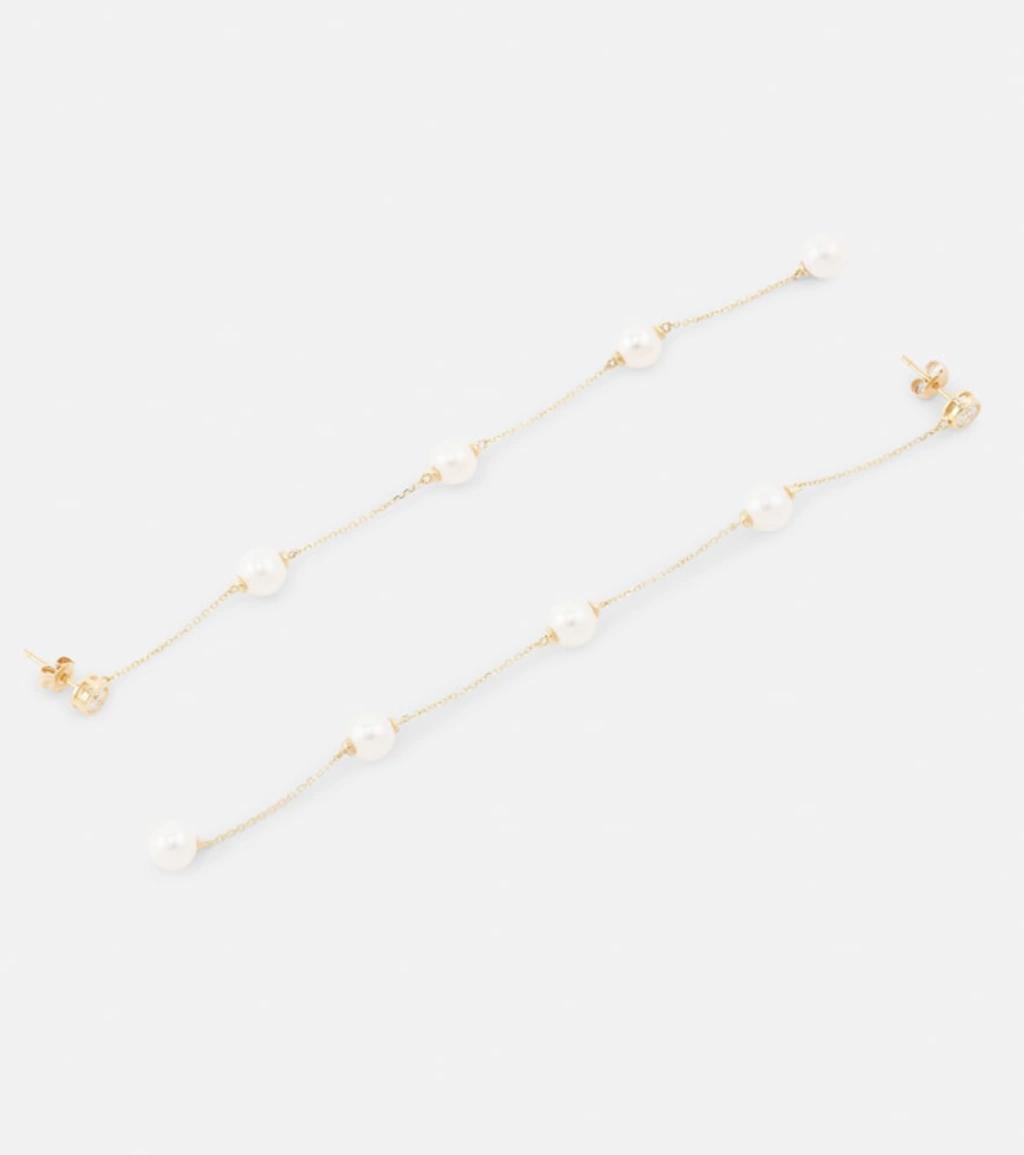 MATEO 14kt Gold Earrings With Diamonds And Pearls Product Image