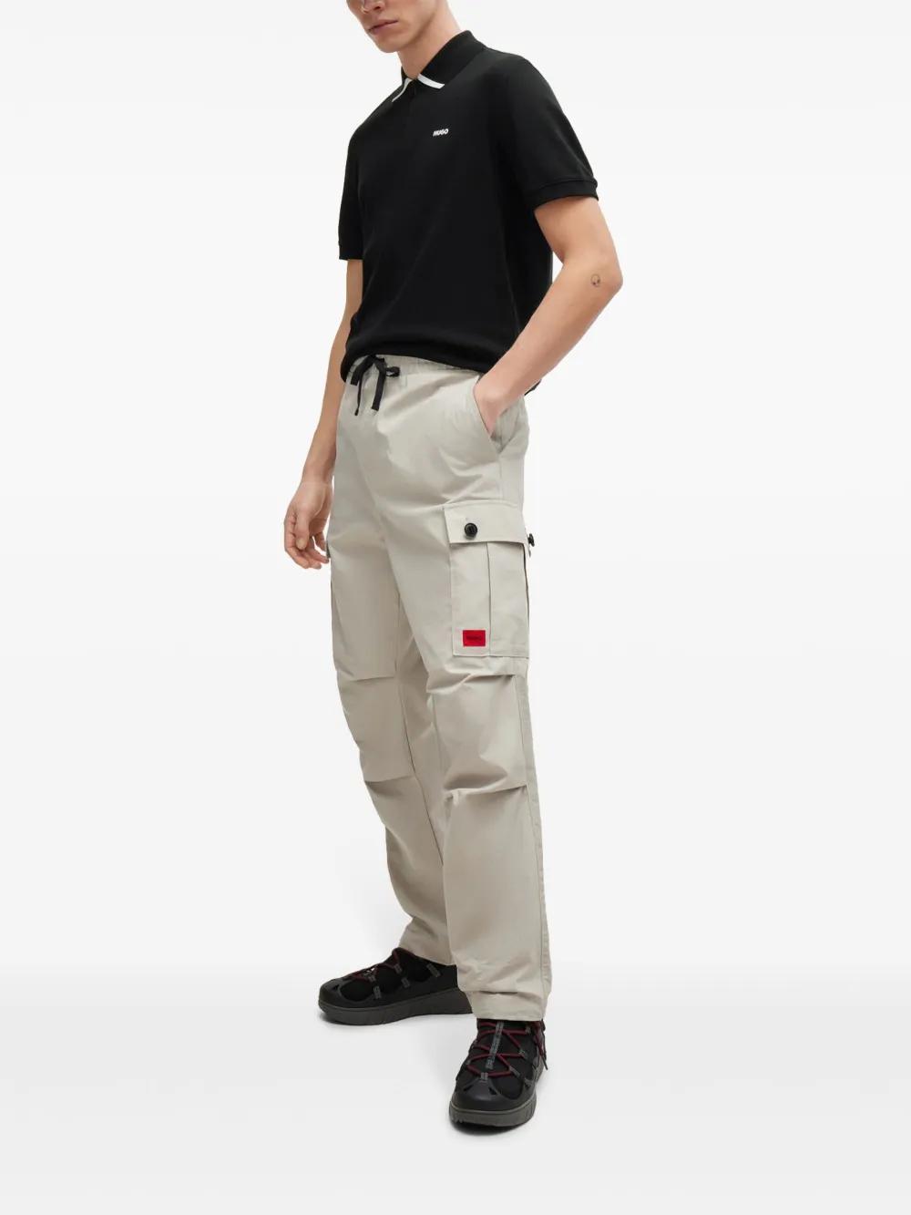 HUGO BOSS Logo-print Cotton Polo Shirt In Black Product Image