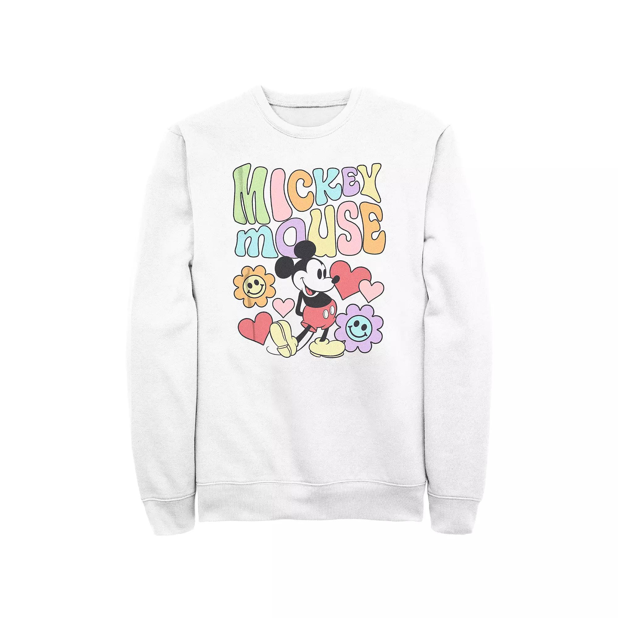Disney's Mickey Mouse Men's Groovy Style Fleece Sweatshirt, Size: XL, White Product Image