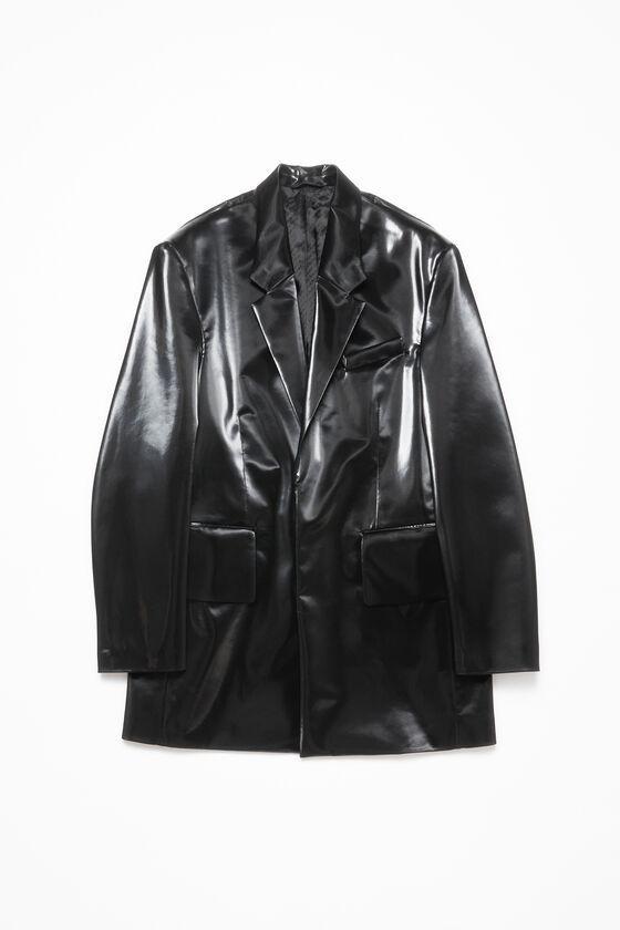 Single-breasted glossed overcoat Product Image