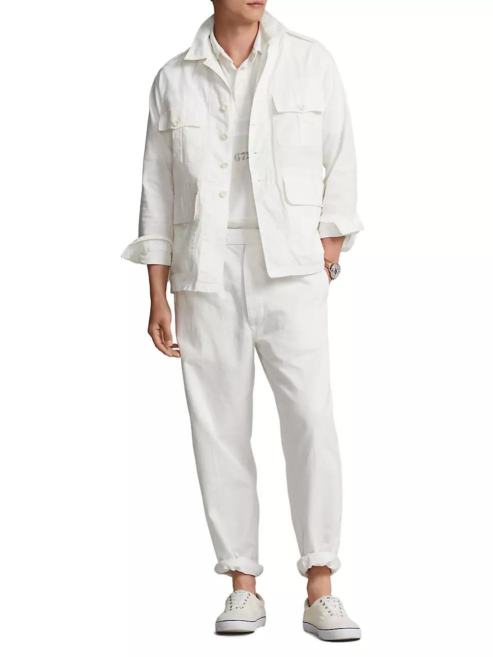 Relaxed-Fit Pleated Twill Pants Product Image