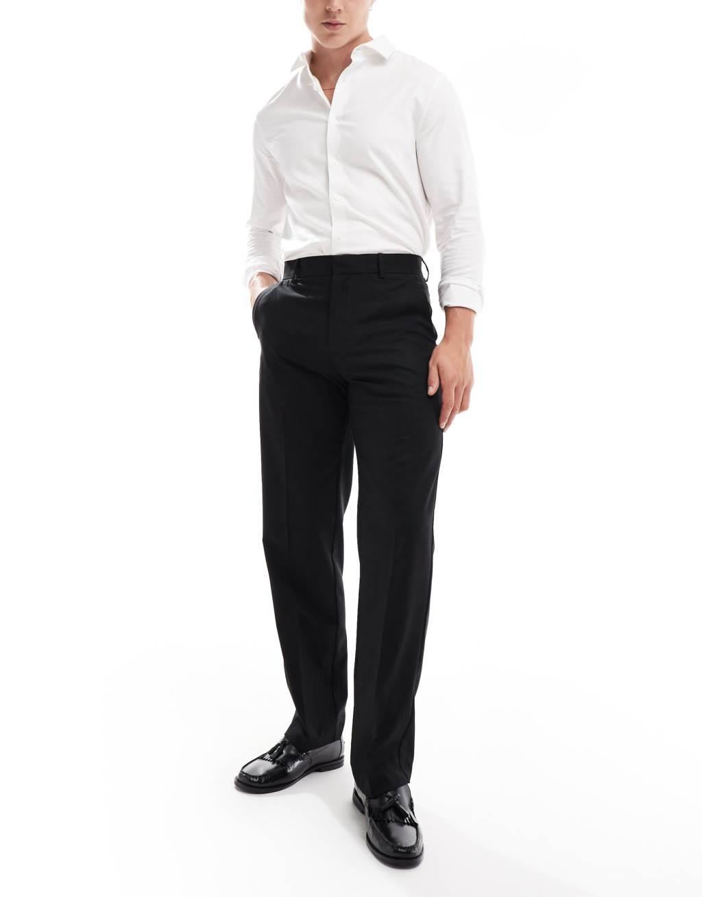 ASOS DESIGN smart straight leg pants in black Product Image