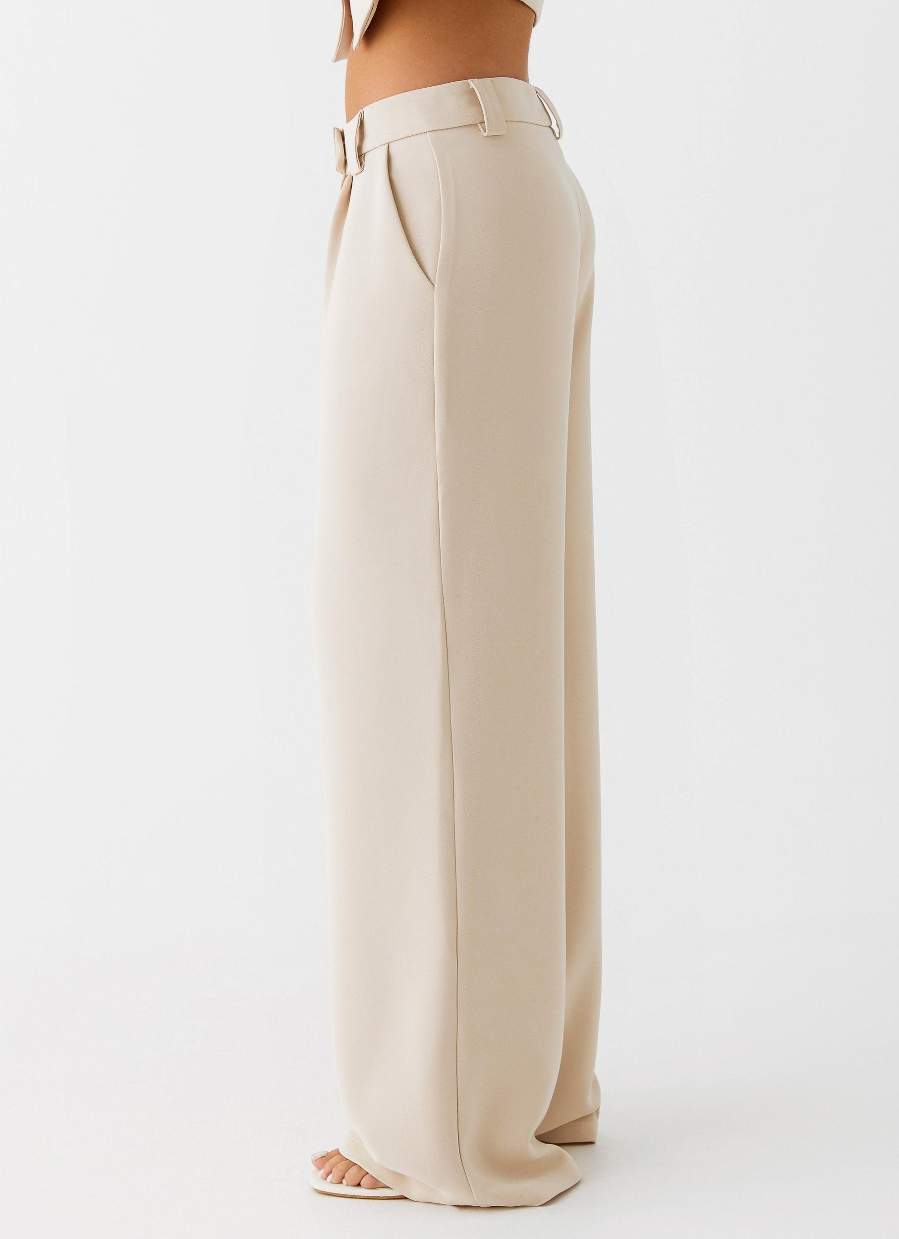 Midnight City Suit Pants - Beige Product Image