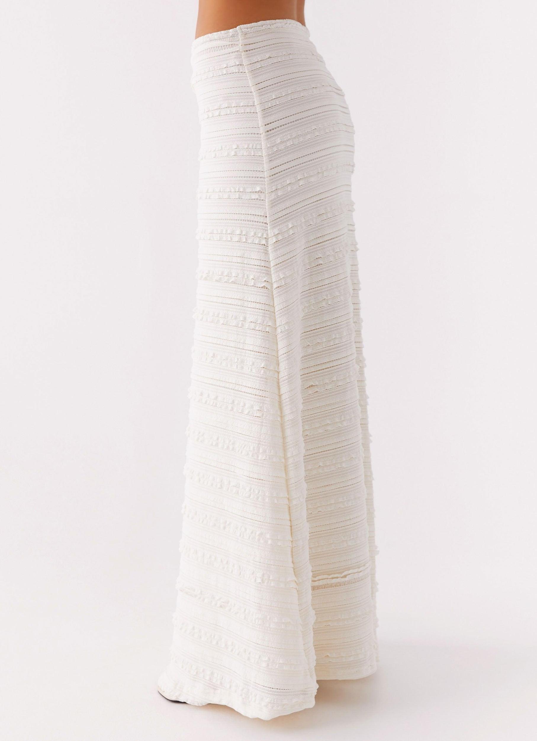 Harbour Side Mesh Maxi Skirt - White Product Image