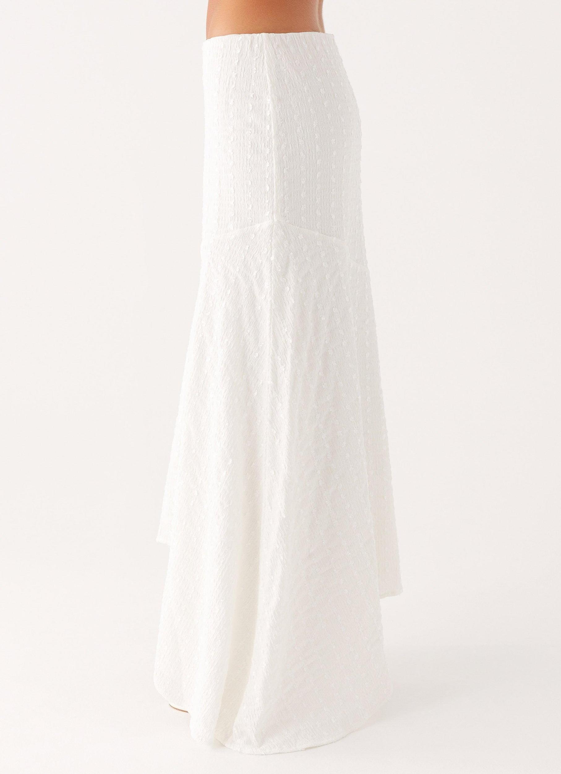 Tayah Asymmetrical Maxi Skirt - White Product Image