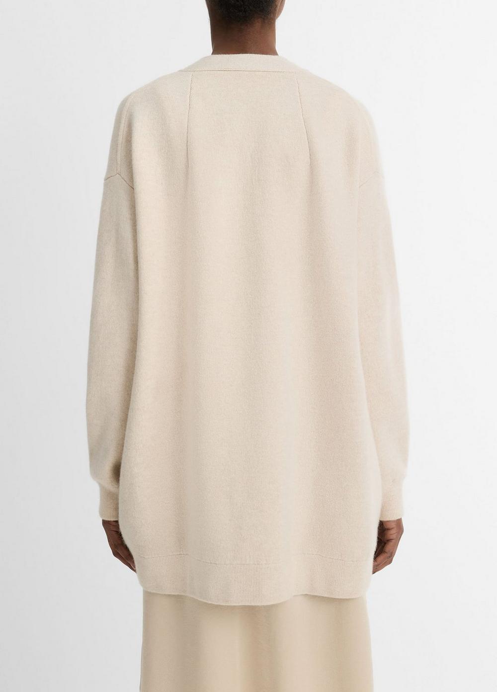 Womens Double-Knit Wool-Blend Oversized Cardigan, Black, Size S Vince Product Image