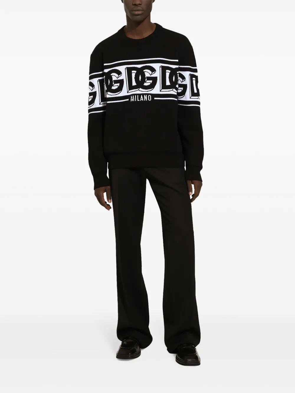 intarsia knit-logo crew-neck jumper Product Image