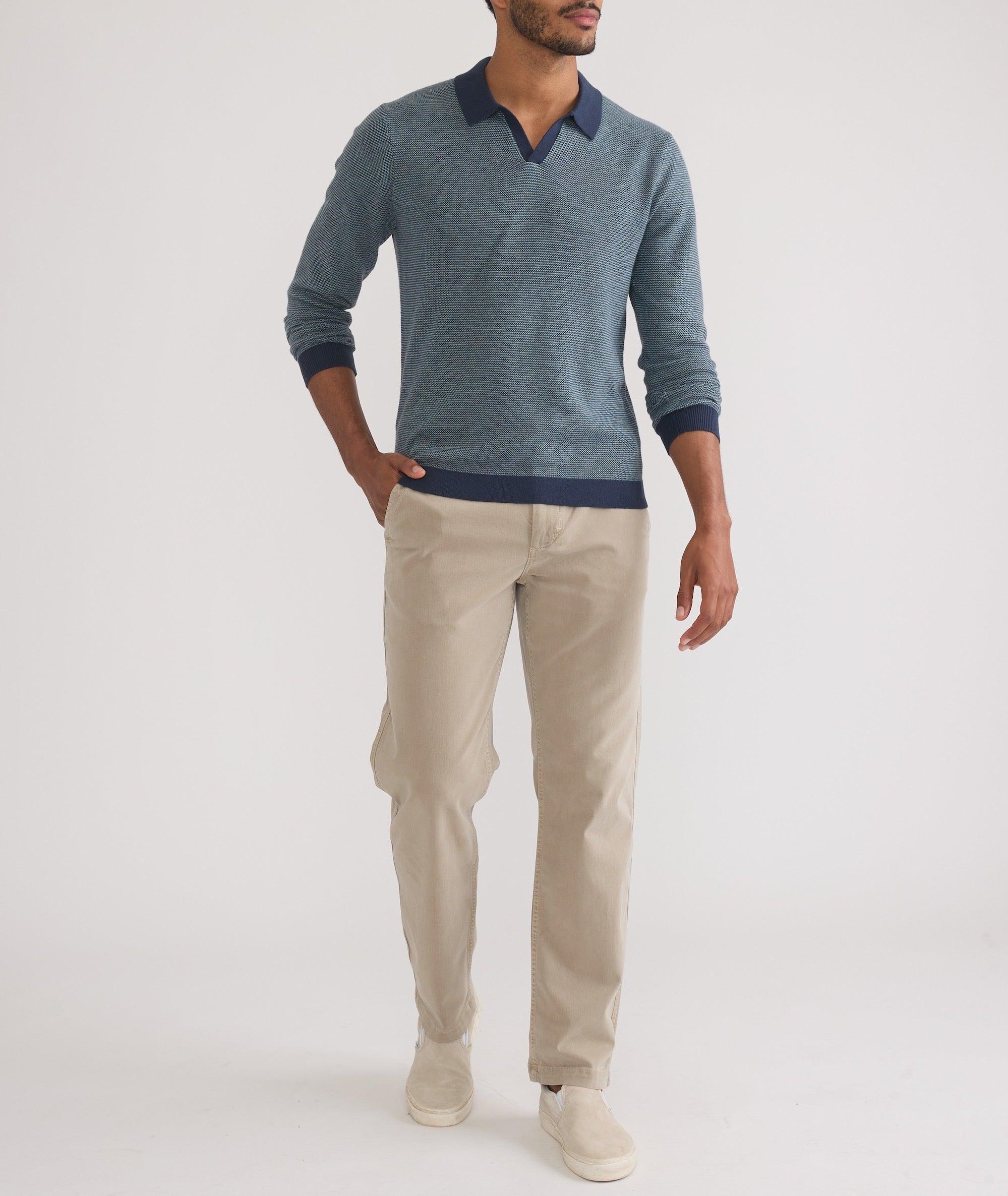 Liam Long Sleeve Sweater Polo Product Image