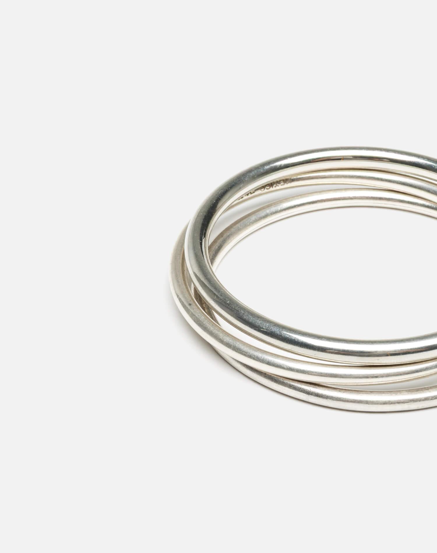 60s Sterling Tube Bangle Trio Female Product Image