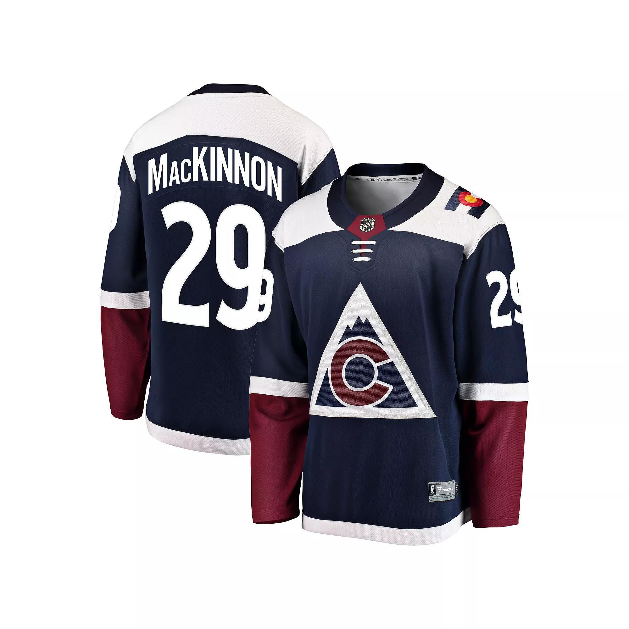 Men's Fanatics Branded Nathan MacKinnon Navy Colorado Avalanche Alternate Breakaway Player Jersey, Size: 5XL, Blue Product Image
