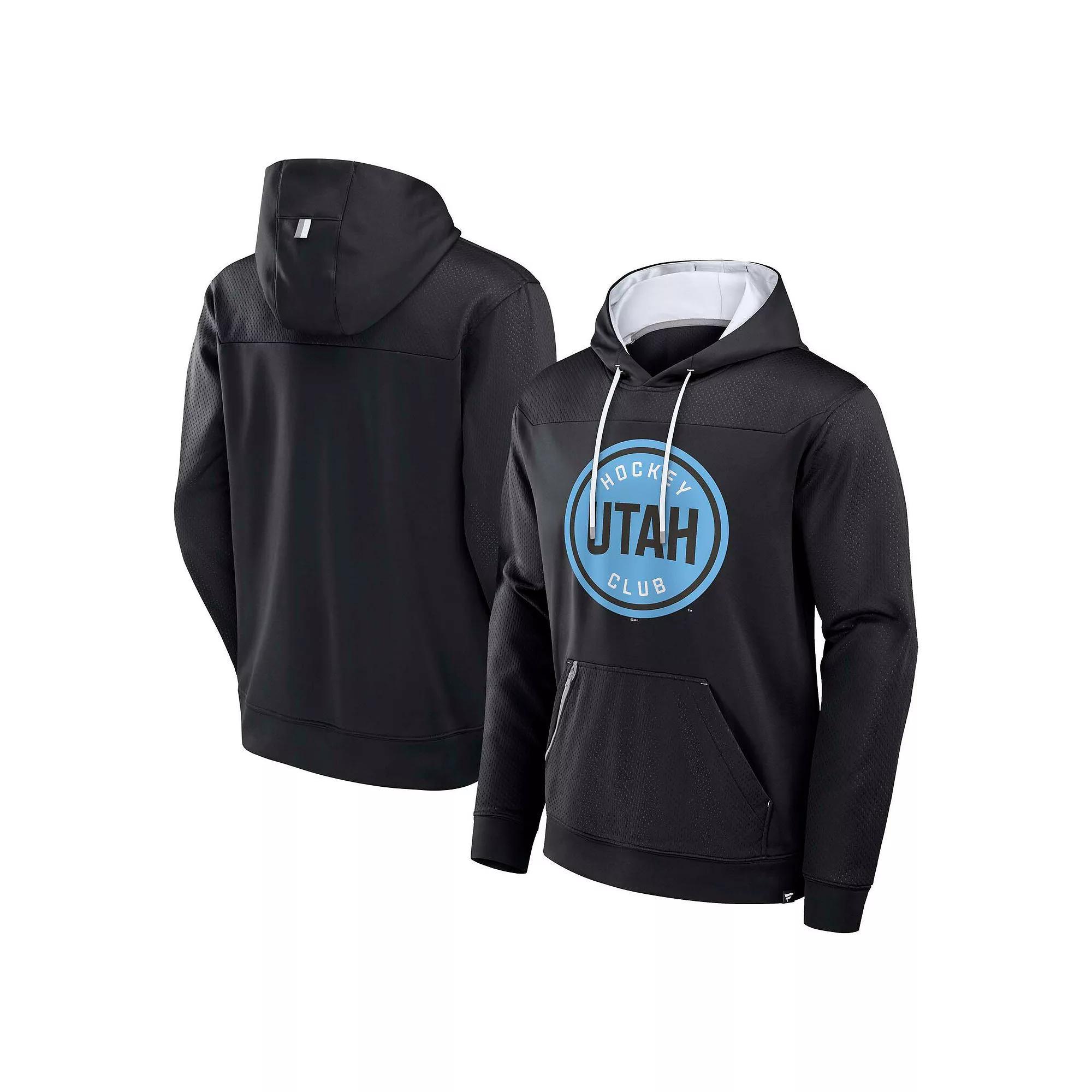 Men's Fanatics Black Utah Hockey Club Defender Pullover Hoodie, Size: 3XL, Ute Black Product Image