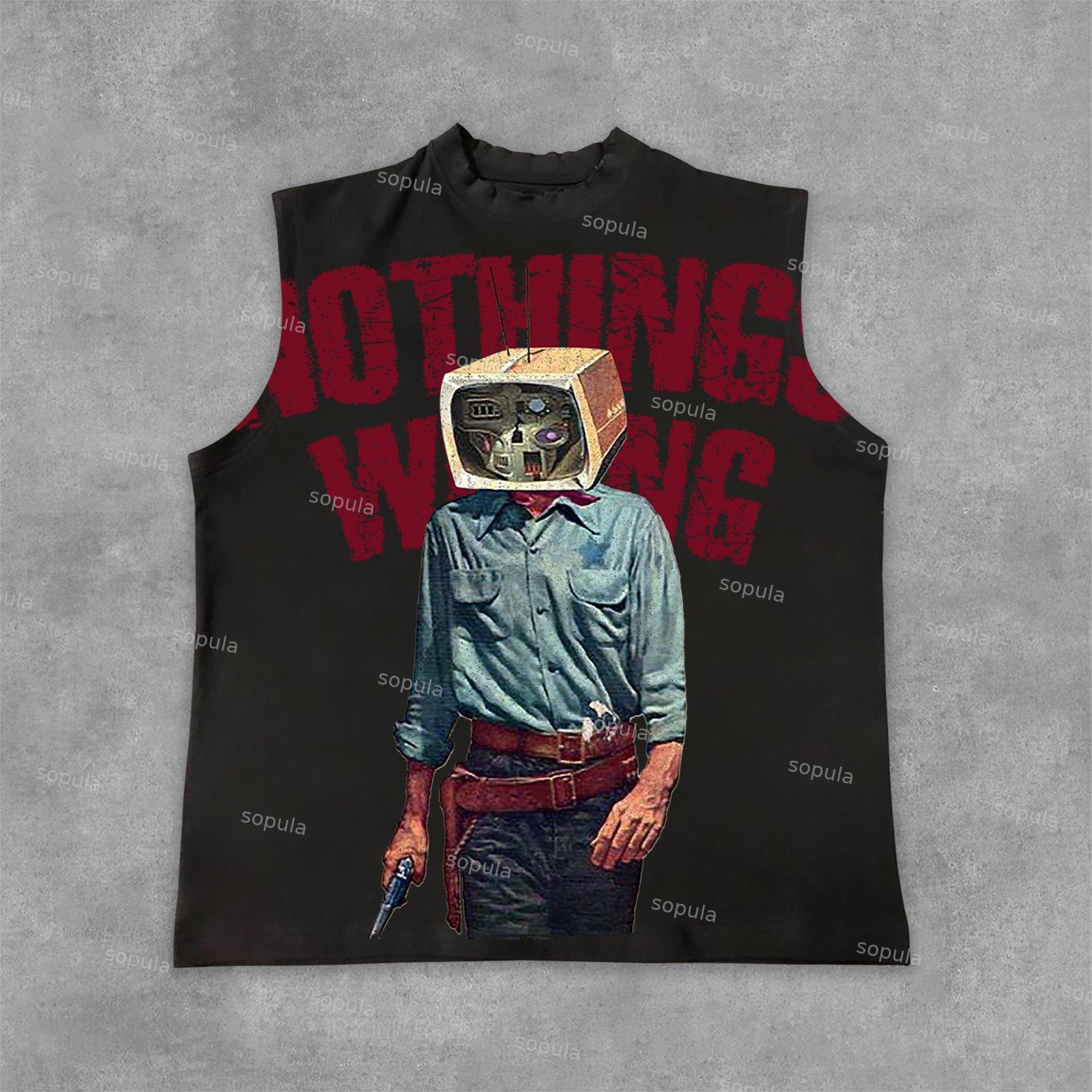 Sopula Vintage Nothing Wrong Graphic Print Cotton Tank Top Product Image