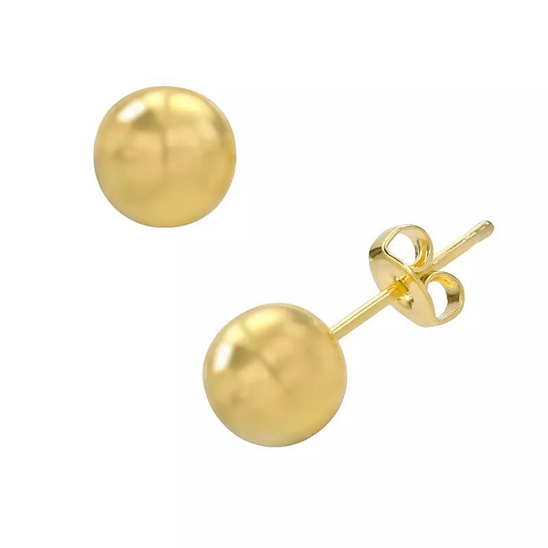 14k Gold-Plated Ball Stud Earrings, Womens Product Image