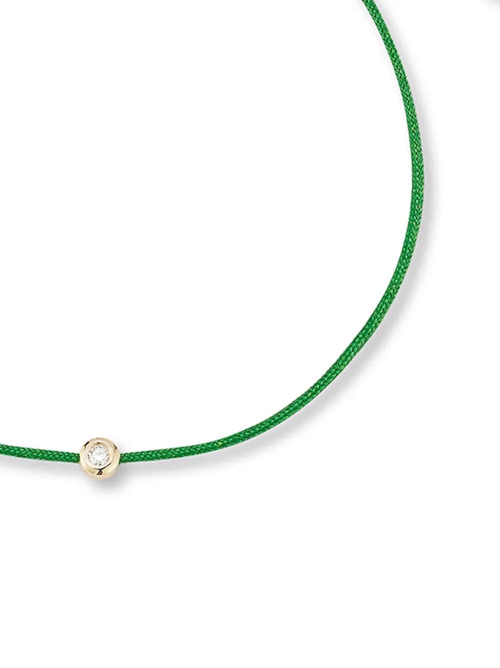 MATEO 14k Yellow Gold Dot Diamond Bracelet In Green Product Image