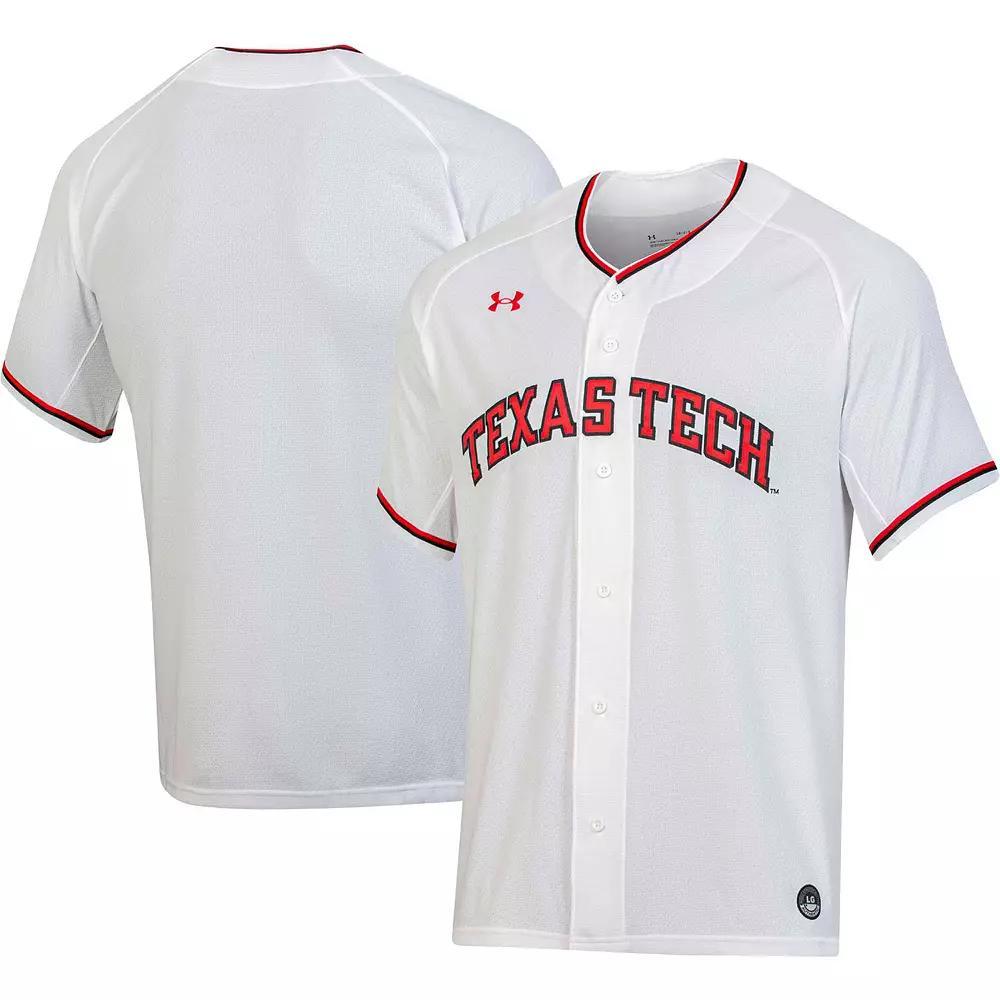 Men's Under Armour White Texas Tech Red Raiders Replica Baseball Jersey, Size: 3XL Product Image