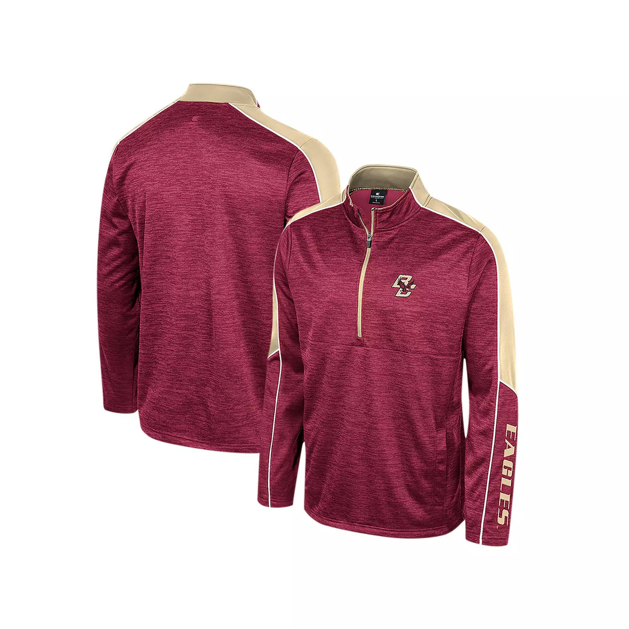 Men's Colosseum Garnet Boston College Eagles Marled Half-Zip Jacket, Size: Medium, Red Product Image