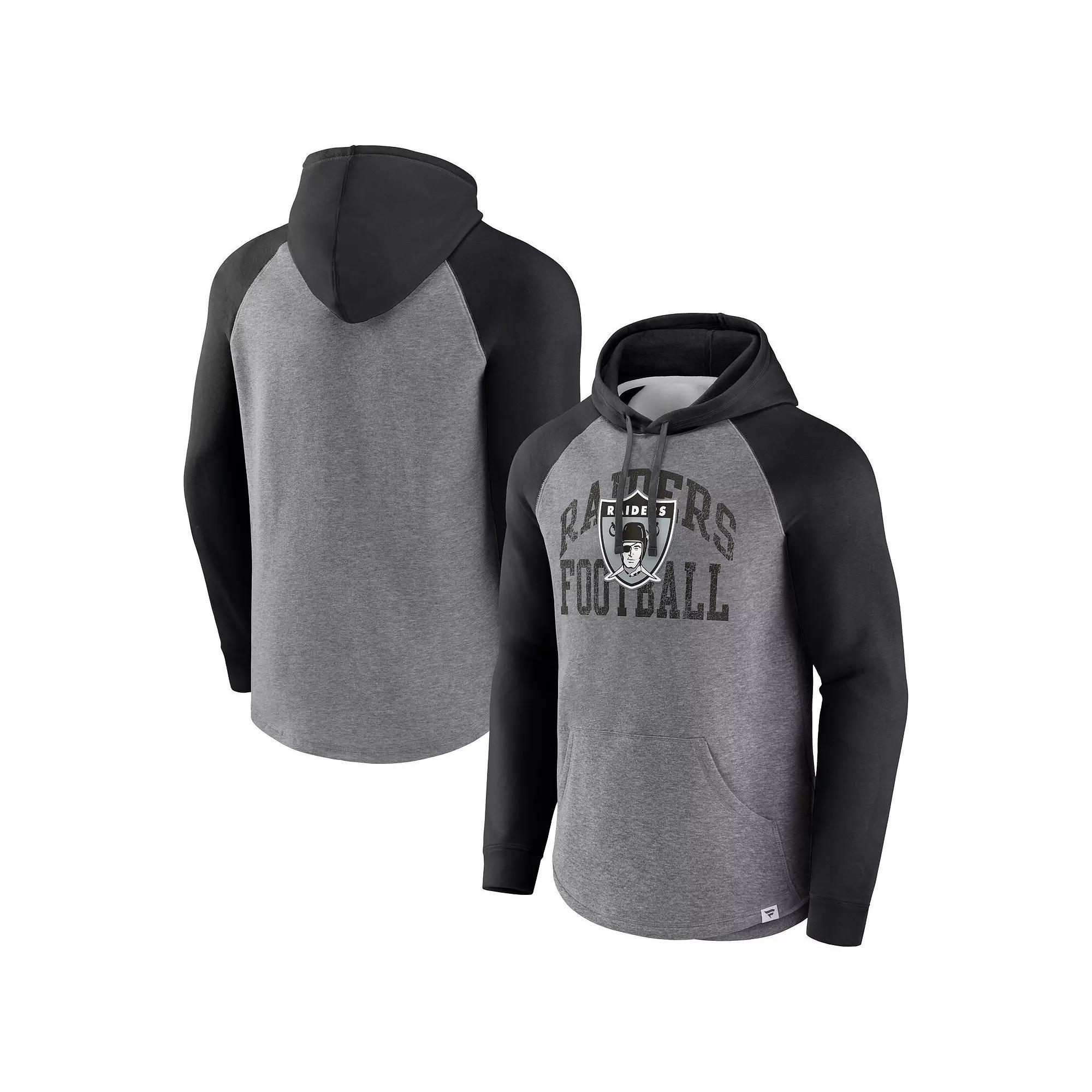 Men's Fanatics Branded Heather Gray New Orleans Saints Favorite Arch Raglan Pullover Hoodie, Size: XL, Grey Product Image