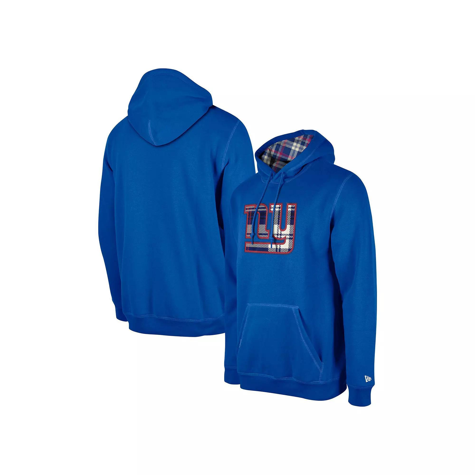Men's New Era Royal New York Giants 3rd Down Plaid Pullover Hoodie, Size: Small, Blue Product Image
