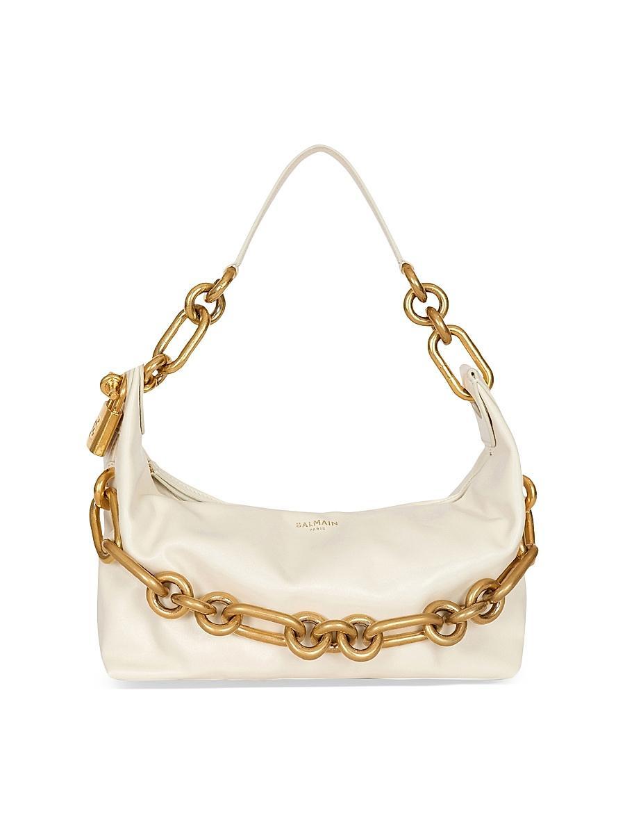 Womens Medium Sync Chain-Link & Leather Shoulder Bag Product Image