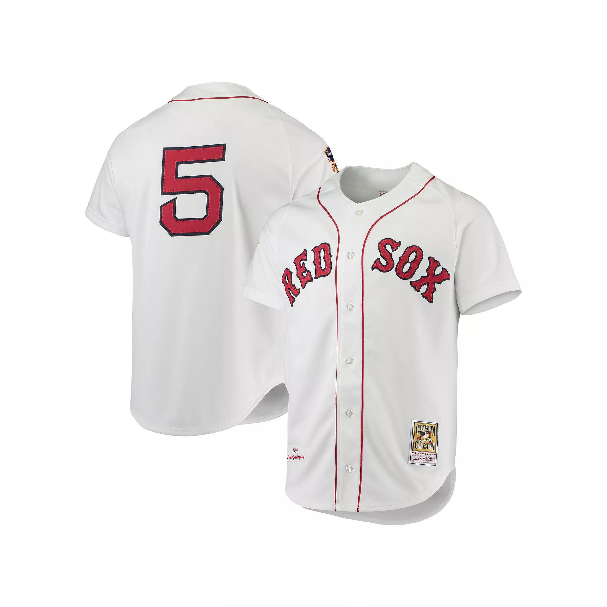 Men's Mitchell & Ness Nomar Garciaparra White Boston Red Sox 1997 Cooperstown Collection Authentic Jersey, Size: 60 Product Image