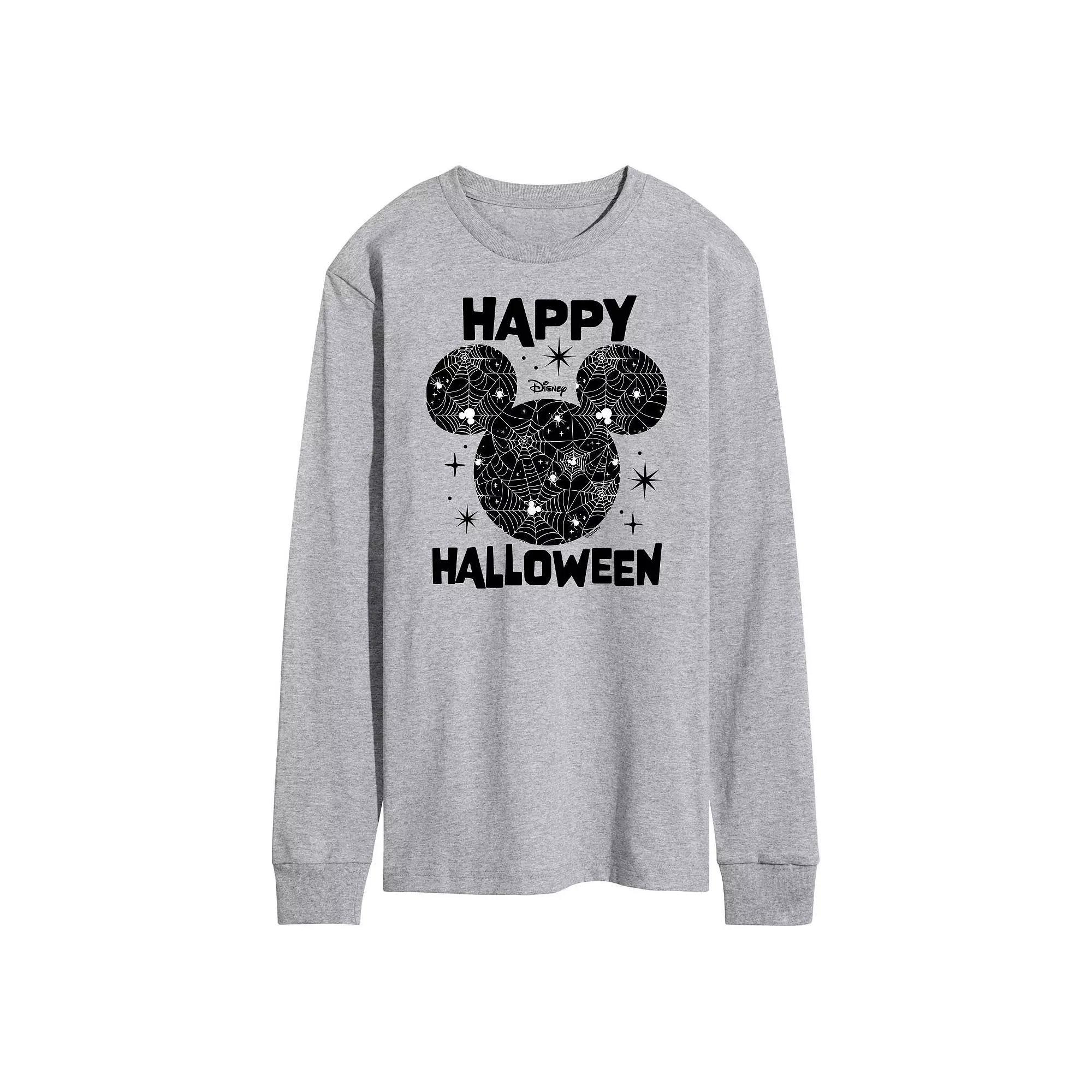 Disneys Mickey Mouse Mens Happy Halloween Silhouette Long Sleeve Graphic Tee Product Image