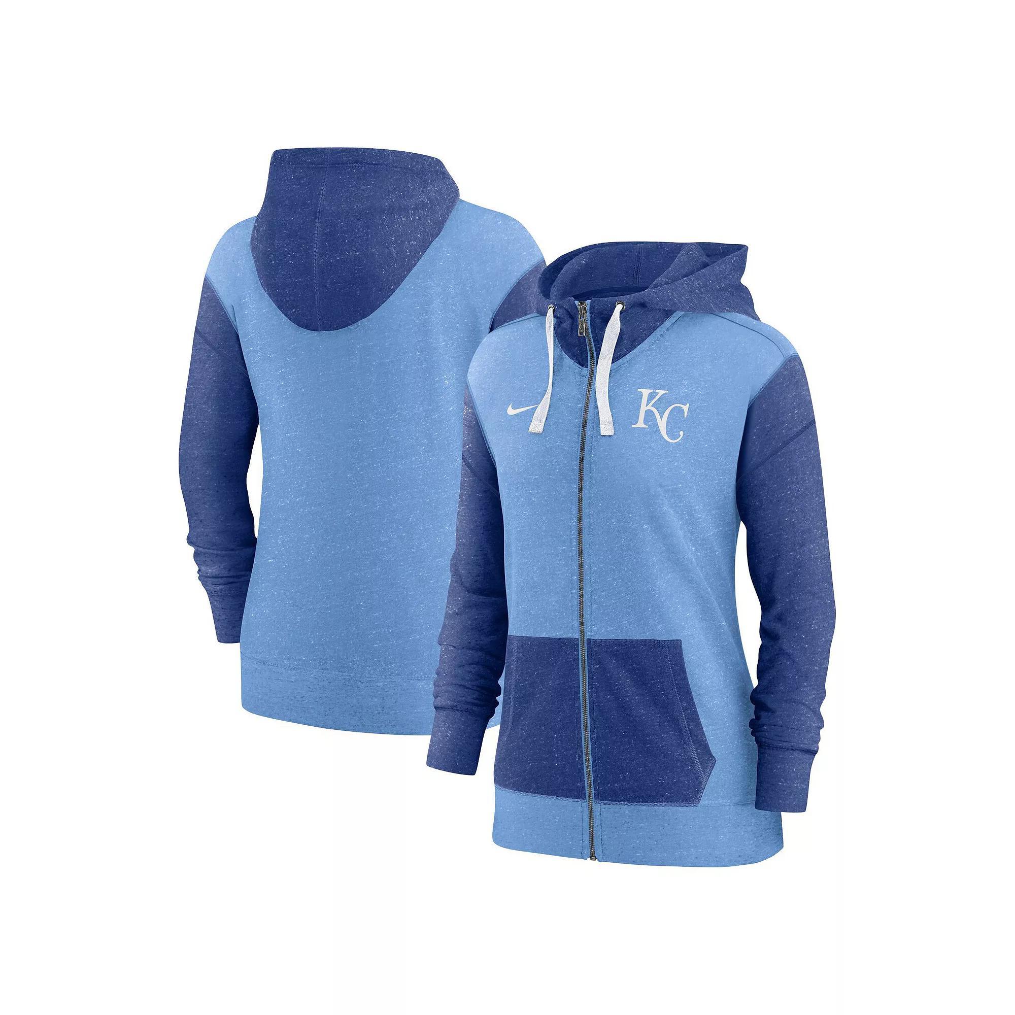 Women's Nike Light Blue Kansas City Royals Full-Zip Hoodie, Size: Small Product Image