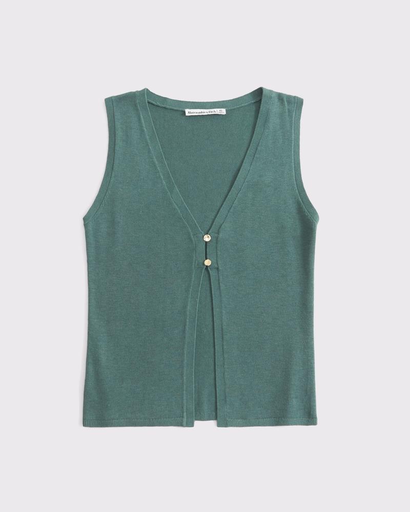 V-Neck Cutaway Sweater Vest Product Image