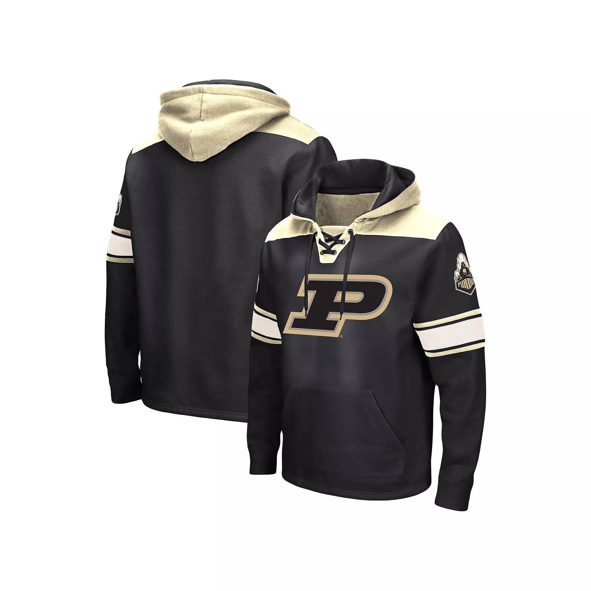 Men's Colosseum Black Purdue Boilermakers Big & Tall Hockey Lace-Up Pullover Hoodie, Size: 2XB Product Image