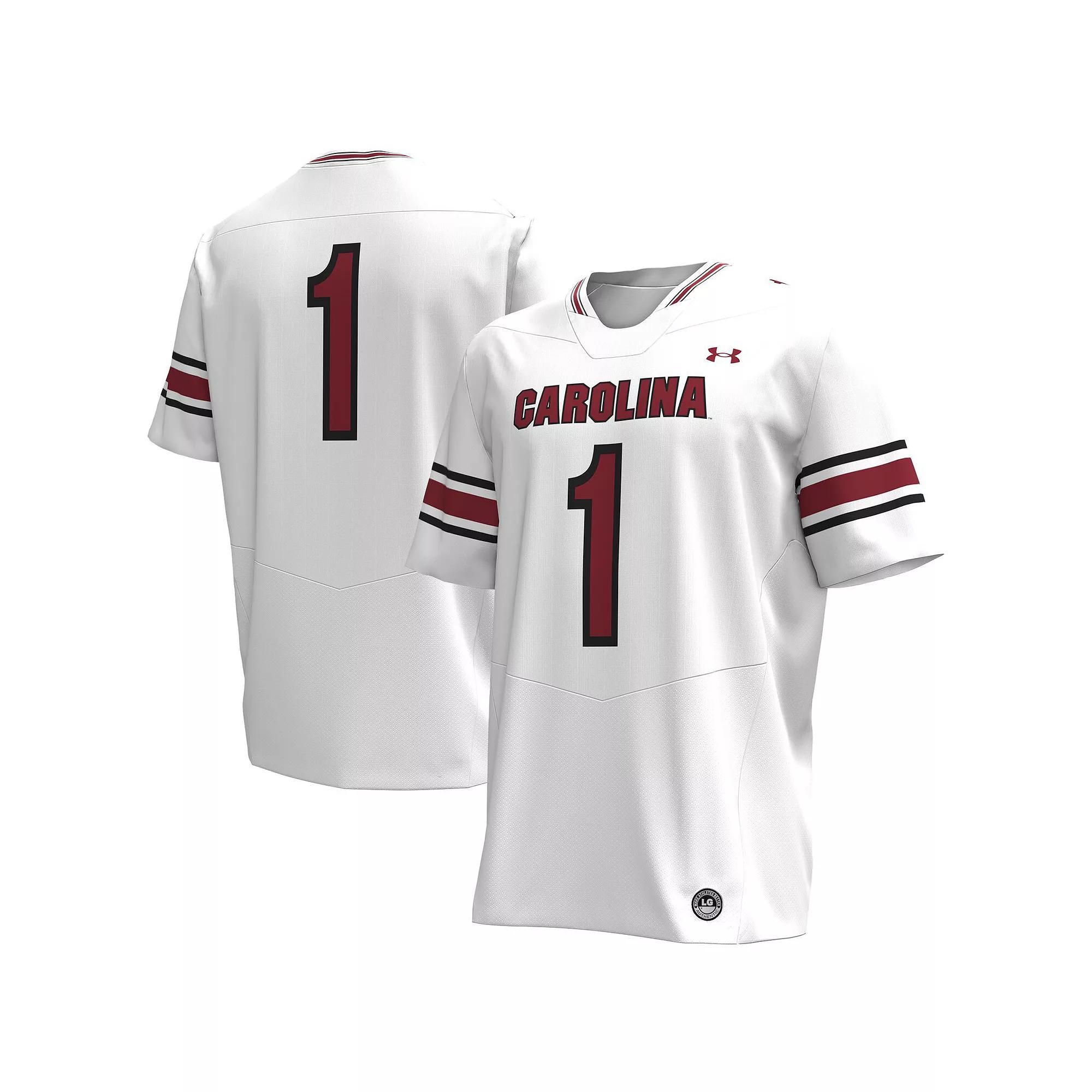 Men's Under Armour #1 White South Carolina Gamecocks Replica Football Jersey, Size: 3XL Product Image