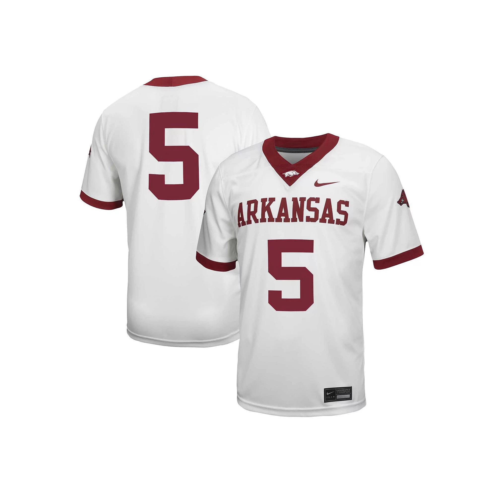 Men's Nike #5 White Arkansas Razorbacks Untouchable Football Jersey, Size: 2XL Product Image