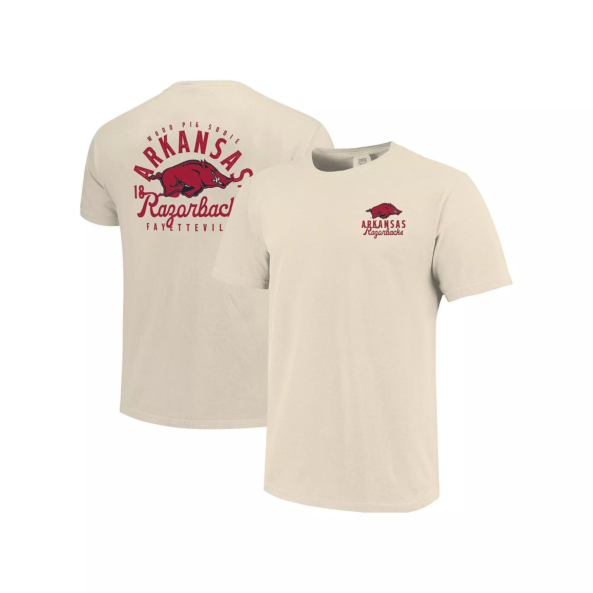 Men's Cream Arkansas Razorbacks Comfort Colors Mascot Overlay T-Shirt, Size: 2XL, Beige Product Image