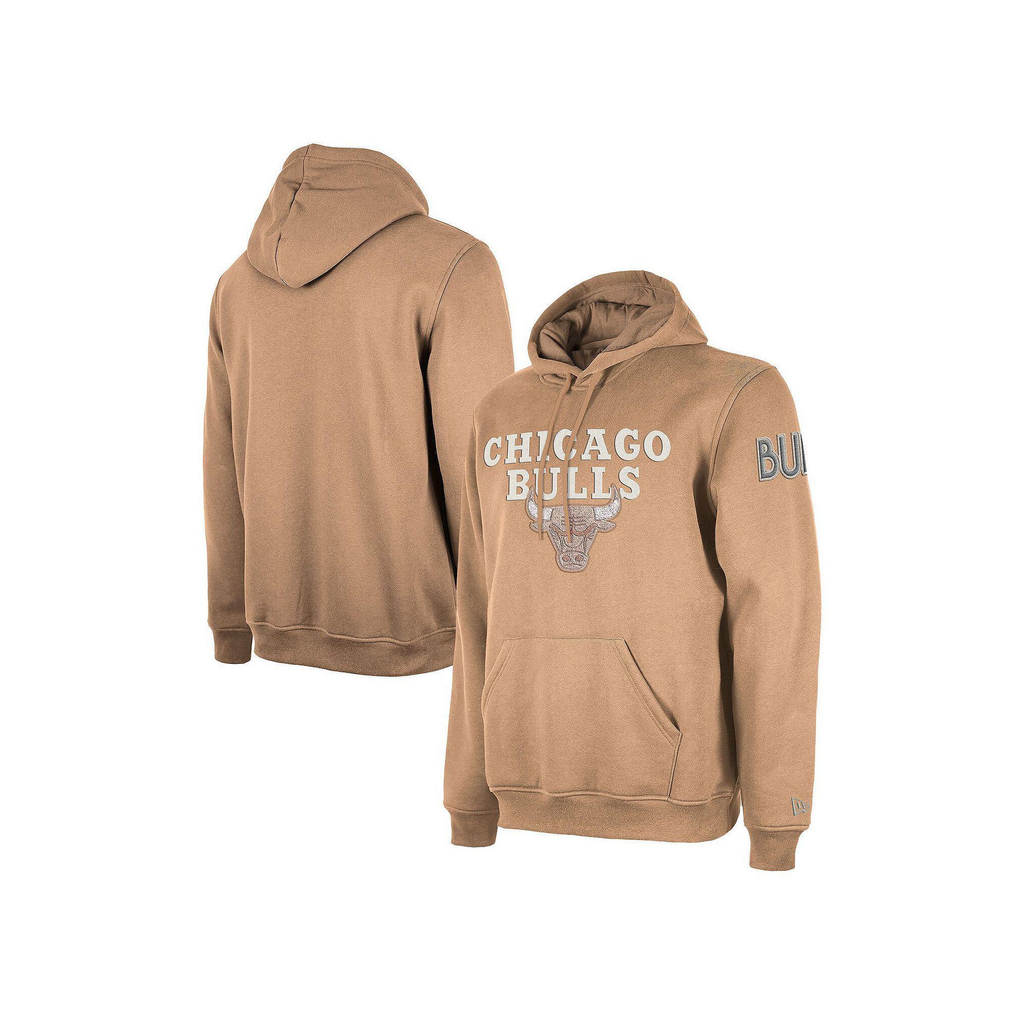 Men's New Era  Tan Chicago Bulls 2024/25 City Edition Chenille Heavyweight Pullover Hoodie, Size: XL, Team Product Image