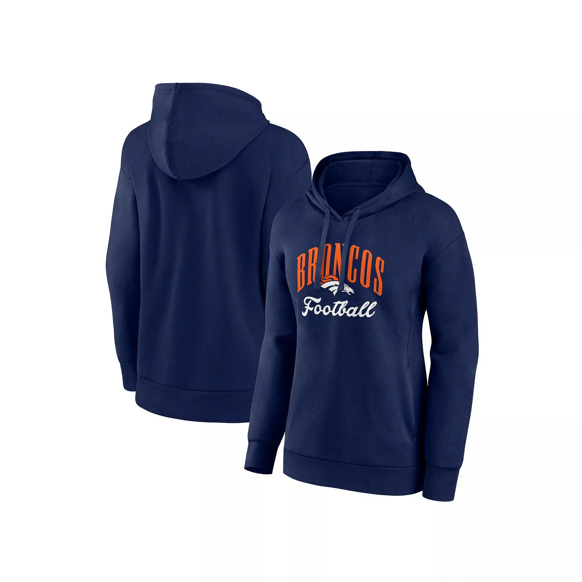 Womens Fanatics Denver Broncos Team Logo Victory Script Pullover Hoodie Blue Product Image