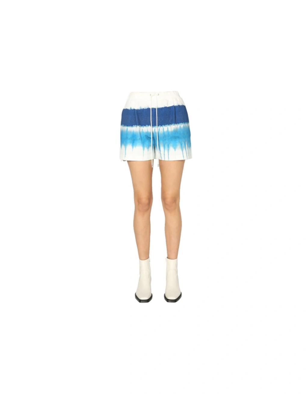 ALBERTA FERRETTI Tie-dye Track Shorts In Blue Product Image