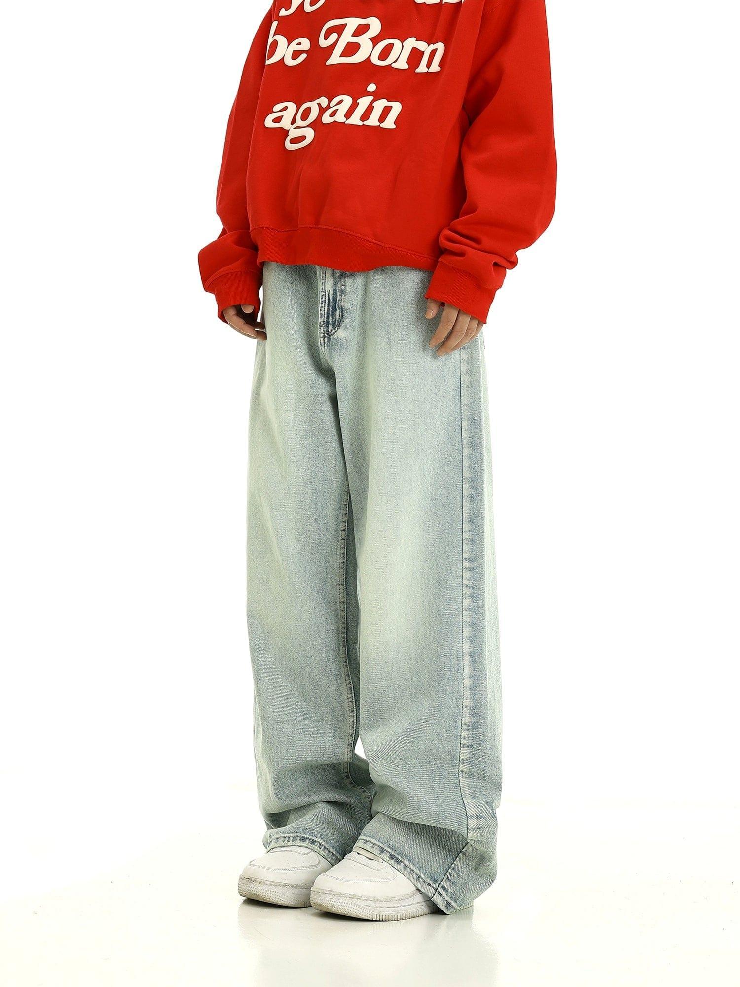 RT No. 10265 LIGHT BLUE BAGGY STRAIGHT JEANS Product Image