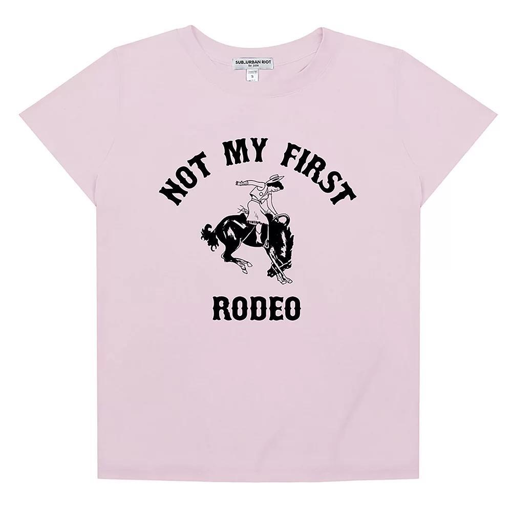 Women's Suburban Riot Not My First Rodeo Loose Fit Graphic Tee, Girl's, Size: XL, Blush Product Image