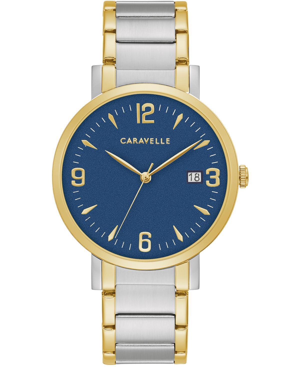 Caravelle by Bulova Men's Two-Tone Stainless Steel Watch with Blue Dial - 45A149, Size: Large, Two Tone Product Image