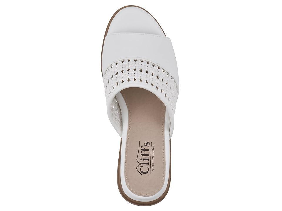 Cliffs by White Mountain Corley Women's Heeled Slide Sandals, Size: 10, White Burnished Product Image