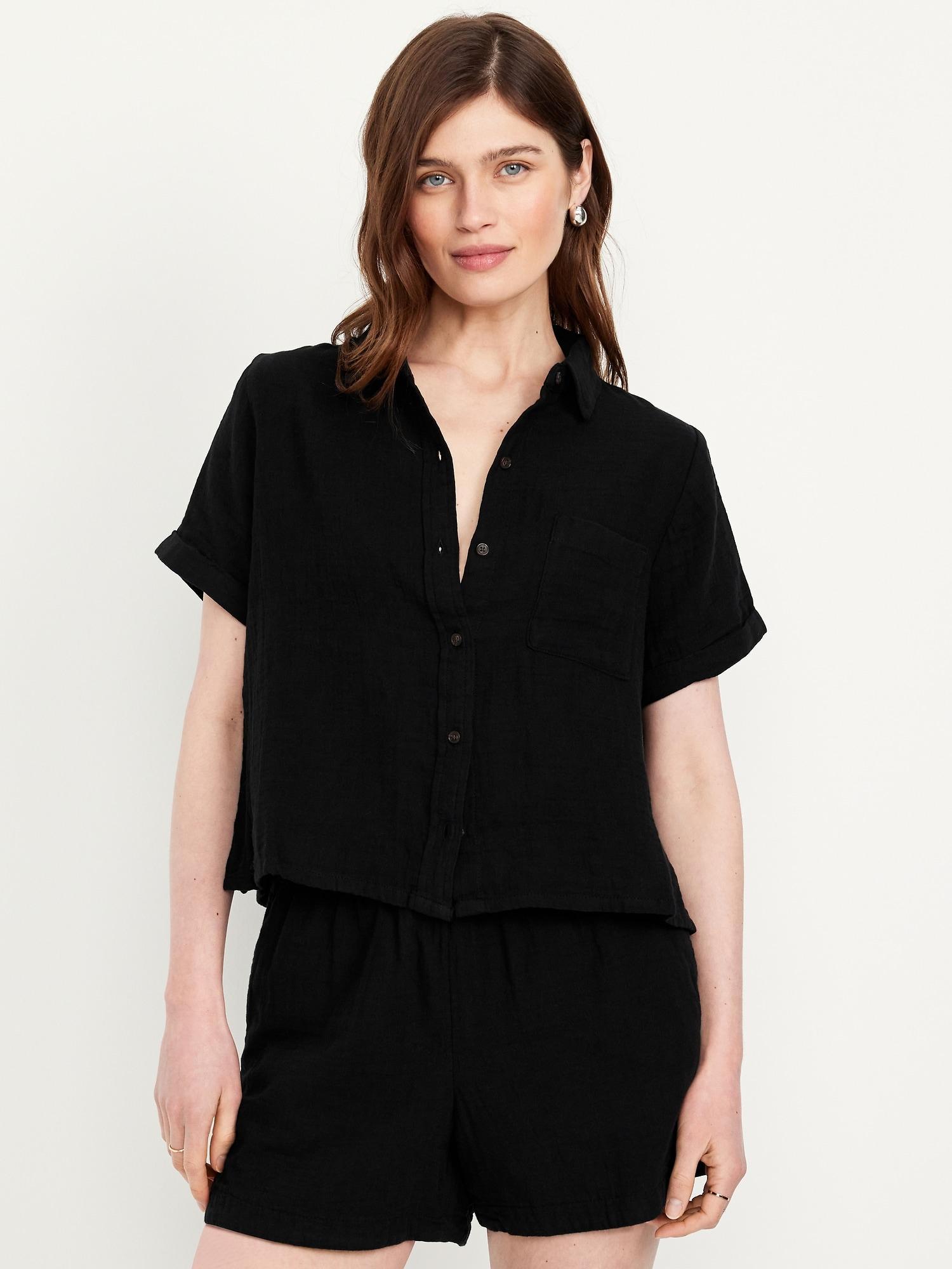 Crinkle Gauze Button-Down Shirt Product Image