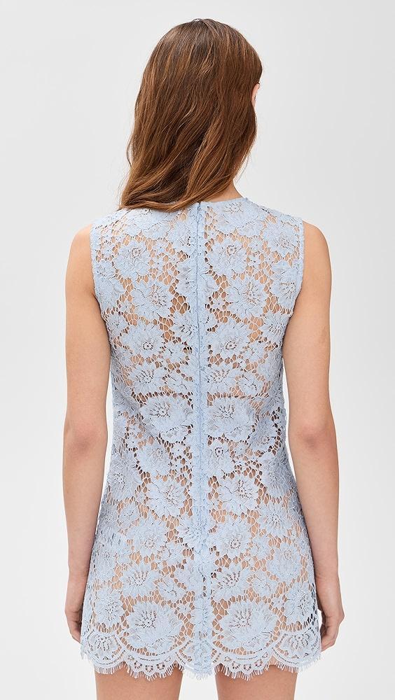 Self Portrait Blue Fine Lace Mini Dress | Shopbop Product Image