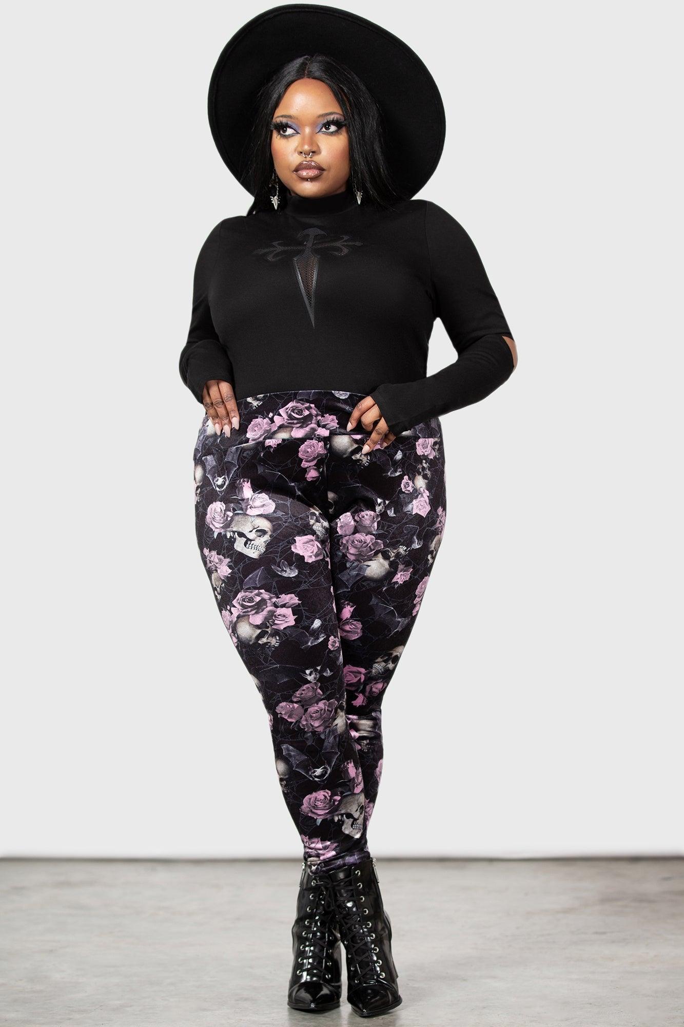 Hematite Leggings [BLACK/PINK] [PLUS] - Resurrect Female Product Image