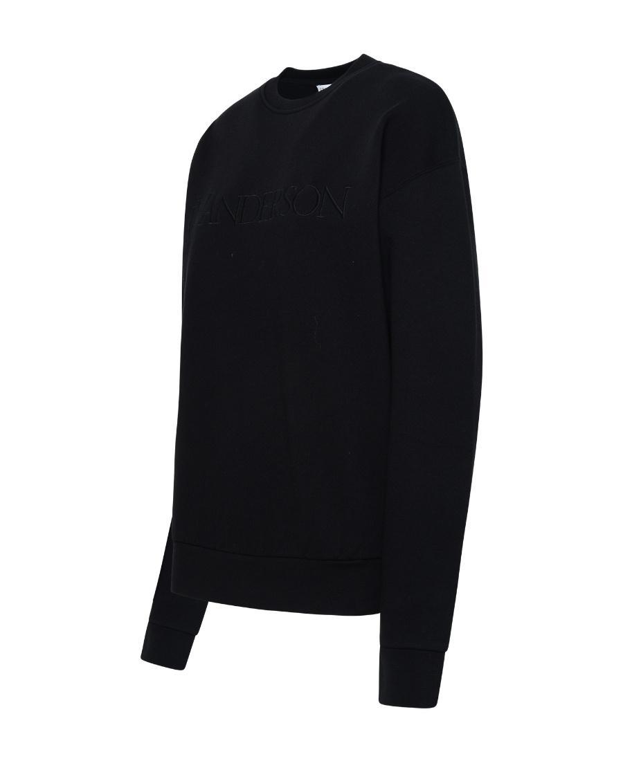 JW ANDERSON Logo Embroidered Crewneck Sweatshirt In Black Product Image