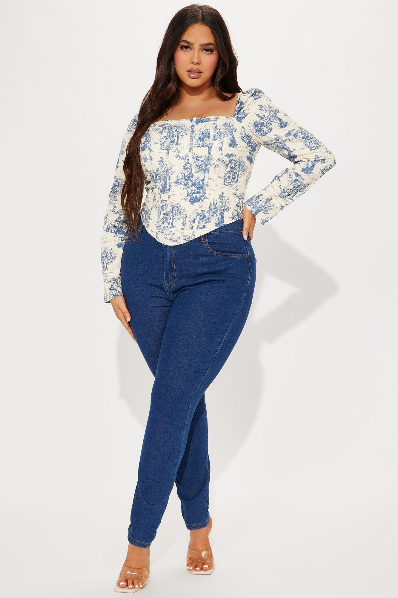 Simple Life Corset Top - Blue/combo Product Image