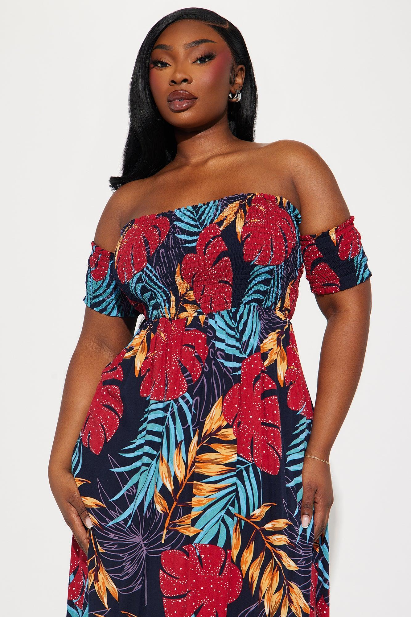 Maria Off Shoulder Maxi Dress - Multi Color Product Image