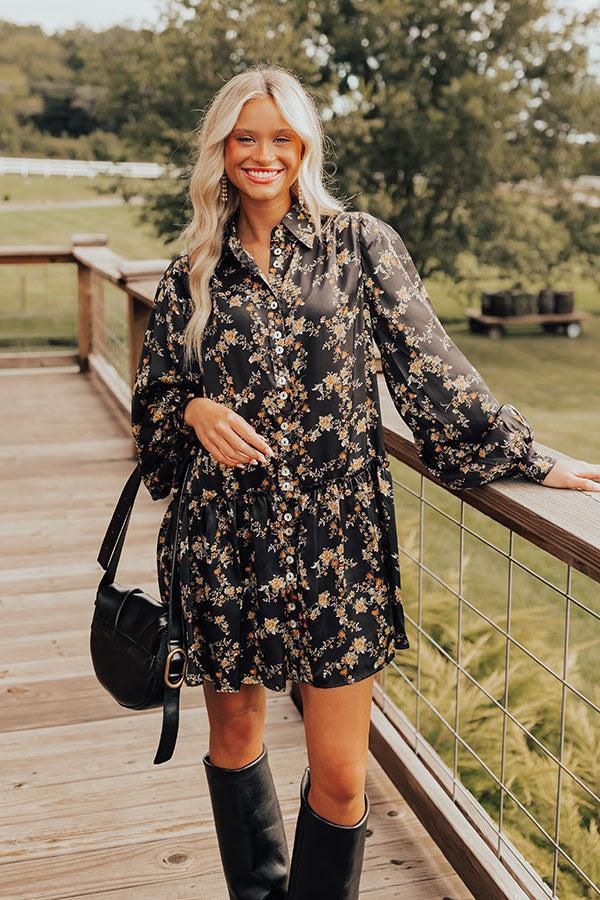 Chrysanthemum Whisper Button Down Mini Dress Product Image