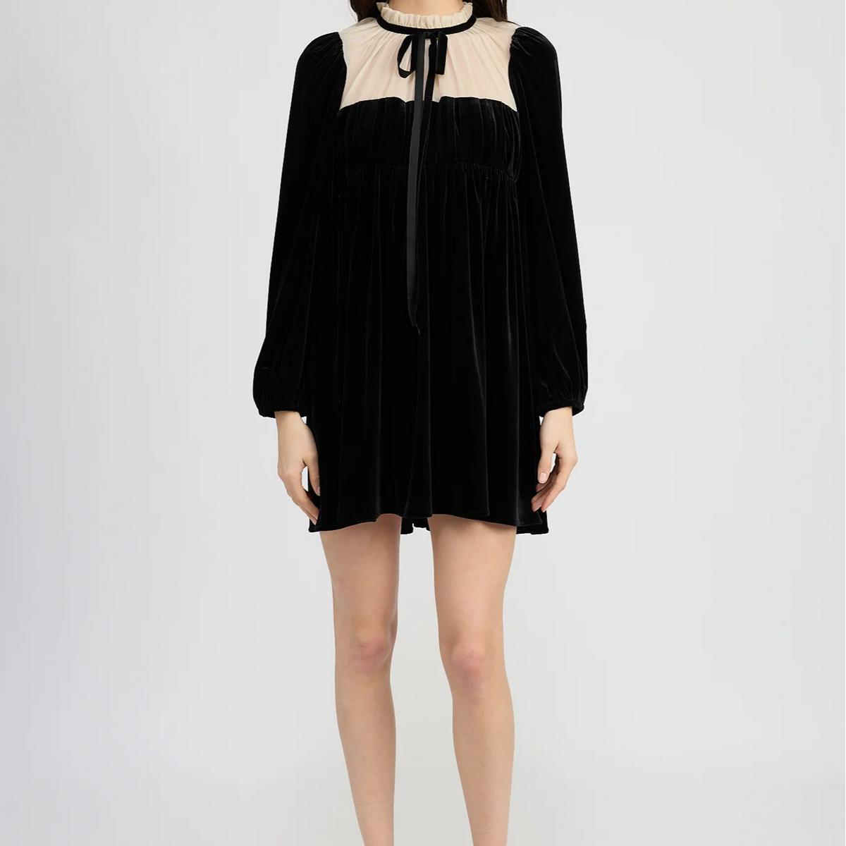 Velvet Tie Minidress Product Image