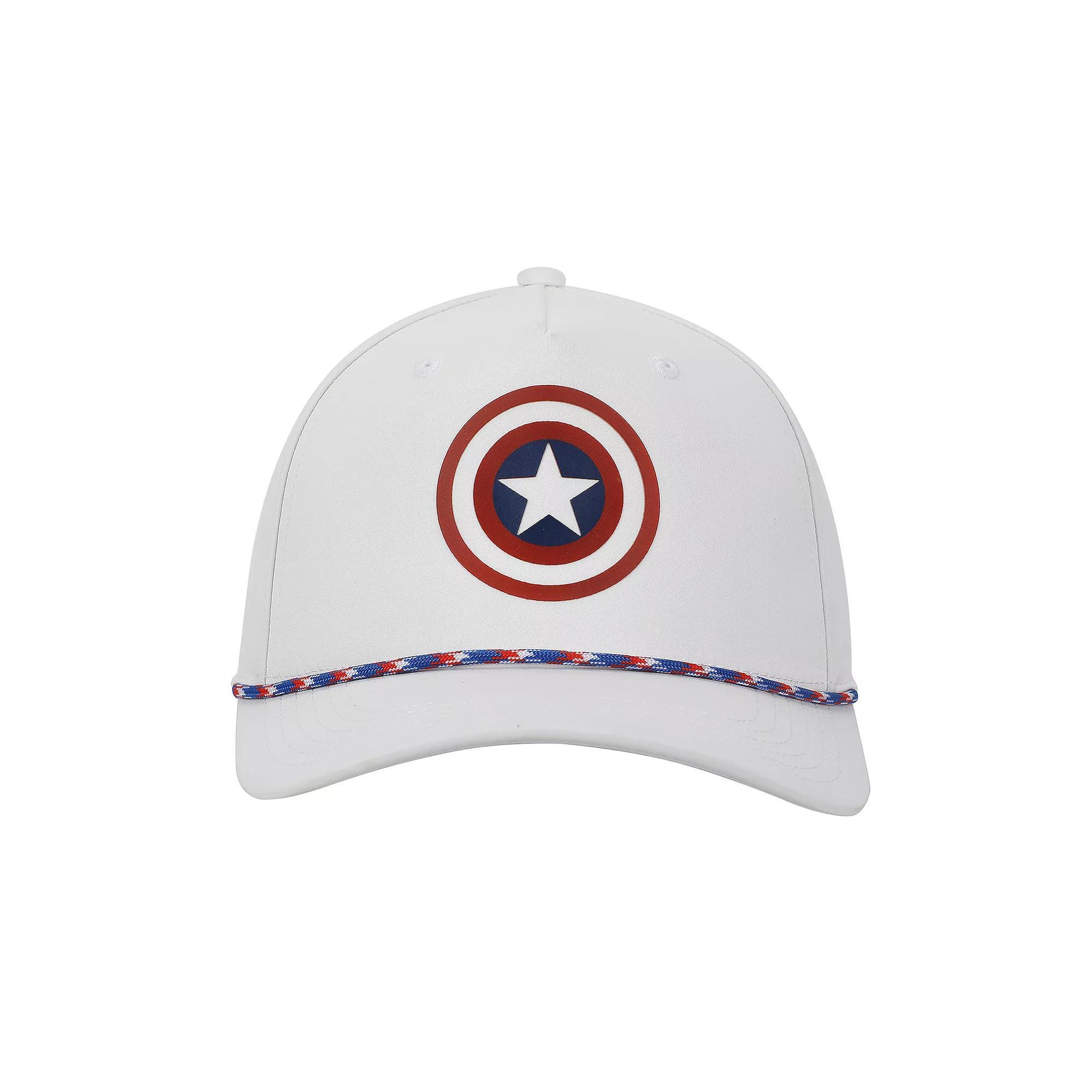 Men's Marvel Captain America Shield Adjustable Hat, White Product Image