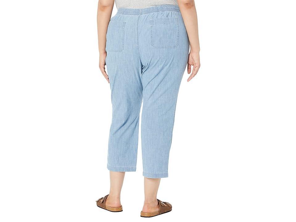 L.L.Bean Petite Lakewashed Chino Pull-On Chambray Pants Ankle (Chambray) Women's Casual Pants Product Image