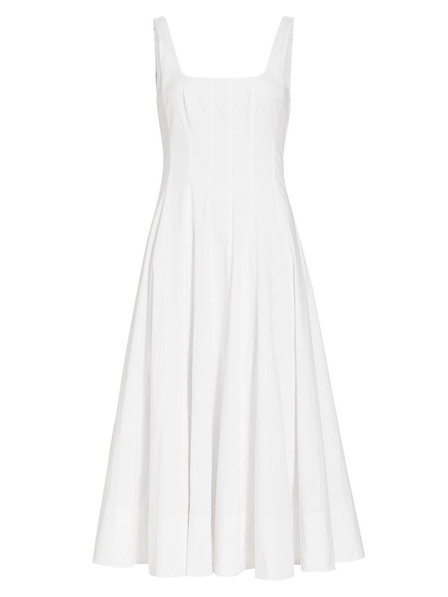 Womens Wells Cotton Poplin A-Line Midi-Dress Product Image