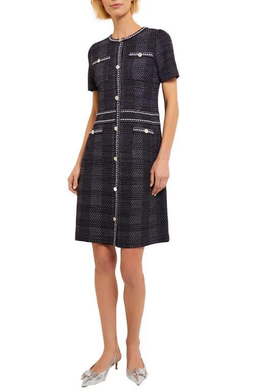 Womens Plaid Tweed Modern-Fit Sheath Dress Product Image